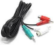 IENZA 2 RCA Male / 2 RCA Female Piggyback to 3.5mm TRS Male Audio Y Adapter Splitter Cable Wire Cord, RCA to 3.5mm Male (6-Ft)