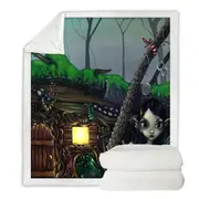 Fairytale Fairy Dwelling Underhill House Throw Blanket