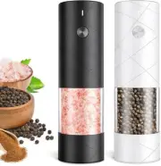 Rechargeable Salt and Pepper Grinder Set, Electric Automatic Pepper Mill Grinder