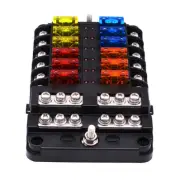 Car Boat Fuse Box Holder With 12 Ways Blade Fuse Holder Block Warning Indicator