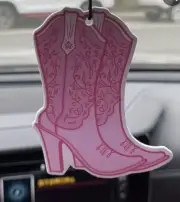 Pink Cowgirl Boots Hanging Air Fresher