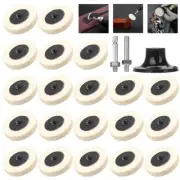 20PC 2" R Type Wool Felt Polishing Disc 50mm Roll Lock Buffing Pads + Holder Pad