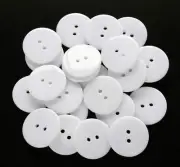 1 Inch (25mm) White Buttons Two Holes Resin Button for 25 millimeters,