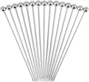 Aswalling 15Pcs Cocktail Picks, 4 Inch Reusable Stainless Steel Picks Cocktail Toothpicks for Olives Appetizers Sandwich