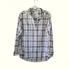 Grayson Anthropologie Plaid Lightweight Button up Vneck Western Shirt large