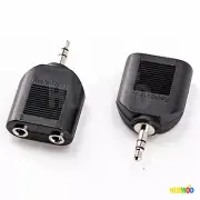 2-Pack Y-Adapter Splitter 3.5mm 1/8" Male to 2 Female Stereo AUX Audio Headphone