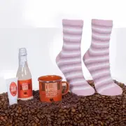 Aromasoles Campfire Mug Gift Set with Vanilla Infused Socks, Includes Camp Mug,