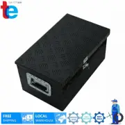 Black 20" x 12" x 10" Aluminum Trailer Storage Toolbox w/Lock Truck Bed Tool Box