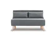 Sarantino 2-Seater Adjustable Sofa Bed Lounge Faux Linen - Dark Grey