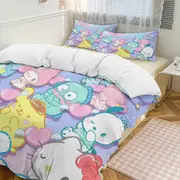v846 Hello Kitty 3-Piece Twin Bed Set - Includes 1 Single Comforter And 2 Pillowcases Bedding - Fade Resistant Microfiber - Hello Kitty io846