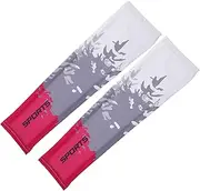 [BESPORTBLE] Sleeve Covers Men Cooling Arm Coverings for Outdoor Sports Block Athletic Arm Cover Ice Silk Red