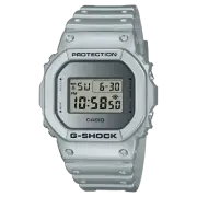 G-Shock 5600 Retro Futuristic Metallic Silver Digital Dial 49mm Watch DW5600FF-8