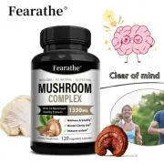Mushroom Complex Supplement,Mental Clarity And Focus Aid,Brain Health Support
