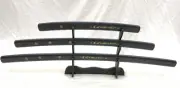 Japanese Black Wood Samurai Sword Set Of 3 Katana Wakizashi Tanto Blade W/Stand