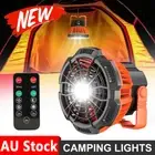 Portable Camping Lights Fan W/ LED Light USB Tent Lamp Lantern Hook Remote Kits