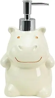 Bicuzat Ceramic Hippo Shaped Soap Dispenser with Plastic Pump, Liquid Body Lotion Soap Bottle, Hand Soap Dispenser for Bathroom Kitchen Countertop