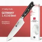 Full Tang Utility Knife Stainless Steel Wood Handle Fruit Slicing Paring Peeling