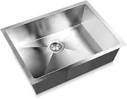 Cefito Kitchen Stainless Steel Sink 60 x 45cm Single Bowl Rectangle Basin Sinks Handmade, Laundry Bar Home, Heavy Duty Premium Quality Waste Drainer Top Under Flush Mount R10 Corners