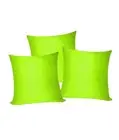 3 x Plain Satin 37x37 Parrot Green Cushion Cover / Pillow Cases /Sofa Décor