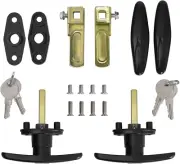 T-Handle Lock Set for Truck Camper Shell, 2 Pack, 4 Keys, Dust Cover