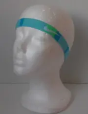 Nike Essential Stripe Headband Girl Youth Tidepool Blue/Electro Green/White