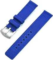 [CCACHE] 20mm 22mm Canvas Straps for Samsung Galaxy Watch3 45mm Fit for Active2 Fit for Amazfit Fit for GTR Fit for Huawei GT 2 with Quick Release Spring Bars Watch Band(Blue,22mm)