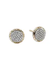 John Hardy 14K Yellow Gold Jh Essentials Diamond Pave Stud Earrings