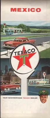 1962 Texaco Road Map: Mexico NOS