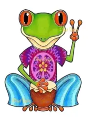 Sublimation Print Hippie Frog Ready To Press Heat Transfer