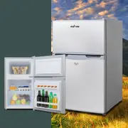 Glacio 65L Portable Fridge Freezer Cooler Upright 12V/24V/240V Caravan Car Silver