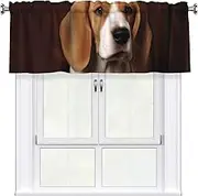 LHBWCVN ovely Pet Dog Beagle Valances for Windows, Rod Pocket Window Treatment Drapes Farmhouse Kitchen Curtains Short Blackout Window Curtains for Living Room Bedroom Decor 54x18 Inch
