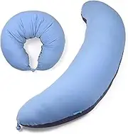 BYRIVER 39" C Shaped Body Pillow for Side Sleeping Adults Men Women, Anxiety Relief Hugging Gaming Lap Pillow, Pregnancy Knees Separate Pillow, Gifts for New Moms, Removable Pillowcase(L)