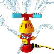 Summer Sprinkler Outside Toys for Toddlers Kids,Outdoor Play Equipment Backyard with Roating Spray Nozzles,Outdoor Play Outside Toys Attaches to Garden Hose for 1 2 3 4 5 6 Year Old Boys Girls Gift