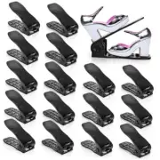 16 Pack Shoe Slots Organizer, Adjustable Shoe Stacker Space Saver, Double