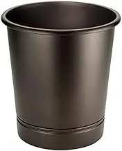 InterDesign York Bath, Wastebasket Trash Can for Bathroom, Kitchen, Office - Bronze