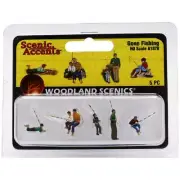 Fishermen Figures for HO OO Scale Model Railway and Dioramas Woodland Scenics