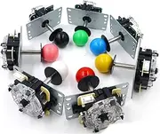 2 Pieces Arcade Game Accessories 5 Pin 8 Way Joystick with Circuit Board for Arcade Game Console (Color : Red)