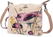 [COTT N CURLS] Mushrooms - Wristlet Wallets for Women, Crossbody Purse, Book Bag, Tote Bag, Cell Phone Purse, Small Pouch