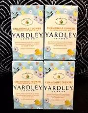 4pk YARDLEY CHAMOMILE FLOWER NOURISHING GENTLE MILD BABY BAR SOAP SHEA BUTTER