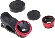 Holibanna Mobile Phone Camera Lens Kit Super Wide Angle Macro Fisheye Lens Clip Red Professional High Definition