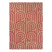 NEW Florence Broadhurst Rug Turnabouts Claret & Tan 180x120cm