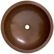 CPS08 18" Round Copper Bathroom Sink Mexican Hand Hammered Dual Mount Brown