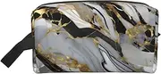 [FSCEV] Luxury Marble Pattern Storage Bag Toiletry Bag Travel Bag Cute Cosmetic Bag Makeup Accessories, White, One Size