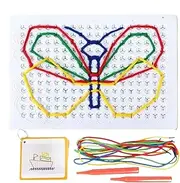 Sensory Thread Board, Toddler Threading Toy, Colorful Lacing Toy, Toddler Sewing Toy, Sensory Lacing Toys for Teaching Kids Sewing and Threading Skills in a Fun, Engaging Way
