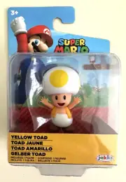 NIB Jakks Pacific Nintendo Super Mario - Yellow Toad 2 1/2" Mini Figure Toy