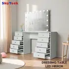 WHITE MAKE-UP DRESSER TABLE WITH LED SMALL MIRROR WITH DRAWER KDLS07-M