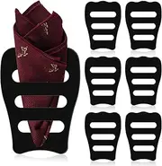 Blosssound 12 Pcs Clear Invisible Pocket Square Holder for Men Black Pocket Square Organizer Tux Accessories for Men Tuxedos Vests (Black,6 Pcs)