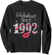 [X.Style] Womens Chapter 31 Fabulous Since 1992 31st Birthday Queen Sweatshirt ds1951 Sweater (2XL) Black