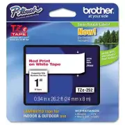 Brother P-Touch� TZe Standard Adhesive Laminated Labeling Tape, 1"w, Red on