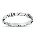 Eternity Fish Oxidized Unique Ring New .925 Sterling Silver Band Sizes 3-10